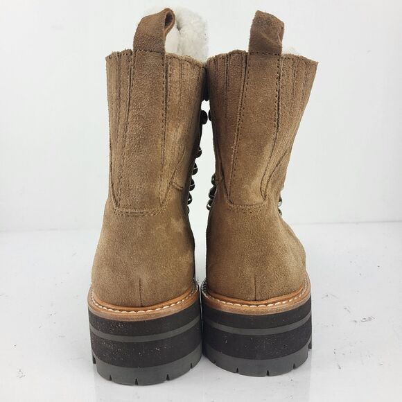 Marc Fisher Lzzie Women's Combat Boot Real Fur Brown Size 7 M - Picture 8 of 10